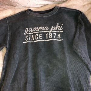 Gamma Phi Beta corded crew, denim color
